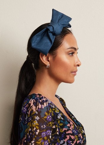 Phase Eight Blue Silk Bow Hats Turquoise USA | 6391057-NQ